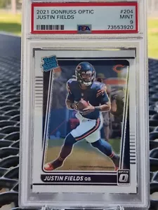 🔵 2021 Donruss Optic Justin Fields Rated Rookie RC #204 PSA 9 MINT Bears - Picture 1 of 2