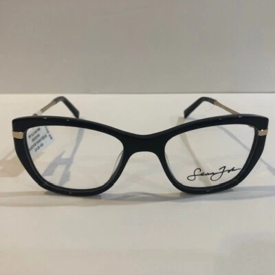 Sean John SJLO6021 Black with Shiny Gold Eyeglass Frames 53-20-140 - Image 1 of 4
