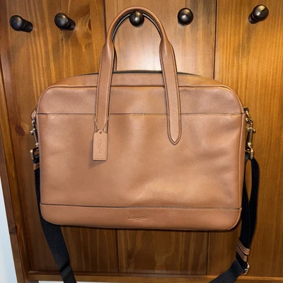 Coach No. M1761-F22529-Bolso Hamilton para Hombre en Cuero Sillín Marrón-Bolso para Portátil Foto 1 de 4