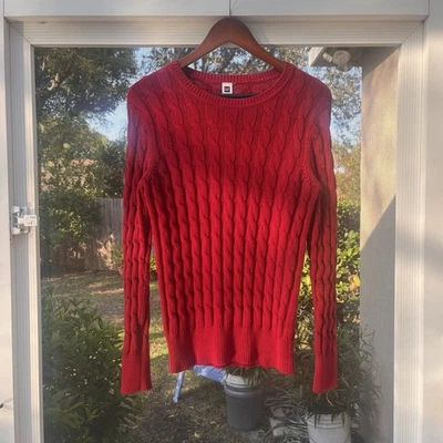 Suéter tejido con cable Y2K Gap para mujer grande rojo preppy dinero antiguo cómodo ropa de salón Foto 1 de 4