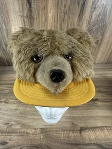 Vintage 80er Wilkinson MFG 3D Plüsch Bär Stil Snapback gelb Trucker Mütze - Bild 1 von 6