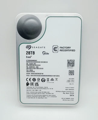Seagate ST28000NM000C Exos 28TB SATA 512MB 3.5" 7200RPM Enterprise Hard Drive - Image 1 of 4