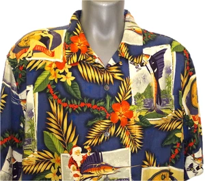 NWT Tommy Bahama XL Silk Tommy Holidays Christmas Shirt - Picture 1 of 8