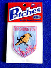 Washington American Goldfinch Vintage Travel Souvenir Patch - New - Free Ship!