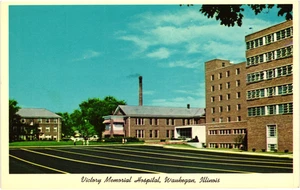 Waukegan IL Illinois Victory Memorial Hospital Vintage Postcard - Picture 1 of 2