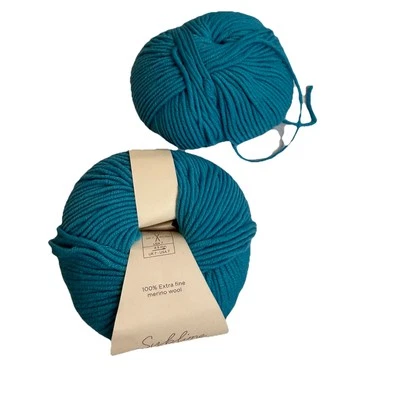 Sublime Extra Fine Merino Worsted Yarn Lot of 2 Capri Turquoise 50g - Image 1 of 4