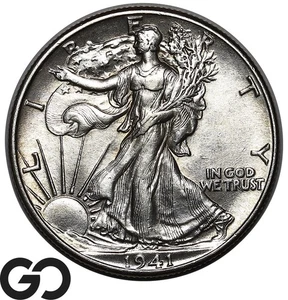 1941 Walking Liberty Half Dollar, BU++ - Picture 1 of 3