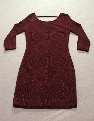 Trixxi Dress Women's L Feminine Abstract Festival Occasion Retro 80s Party Red - Image 1 of 4