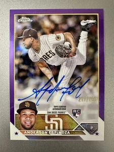 2023 Topps Chrome Anderson Espinoza 217/250 Purple Refactor RC Auto #RA-AE - Picture 1 of 2