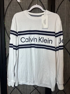 Vintage Calvin Klein Jeans Long Sleeve T Shirt Large Cotton New With Tags - Picture 1 of 10