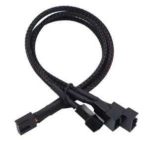 Copper 2/3/4 Way PWM 4Pin/3Pin Computer Connector Fan Power Extension CablEB.F, - Photo 1/8