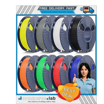 SUNLU 3D Drucker Filament Bündel 2KG, Multicolor PLA+ Filament 1.75mm ±0.02mm,