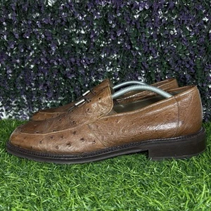 Mezlan Platino Para Hombres Talla 12 Exótico Pluma Completa Avestruz Derby Zapatos de Vestir Marrón - Imagen 1 de 13
