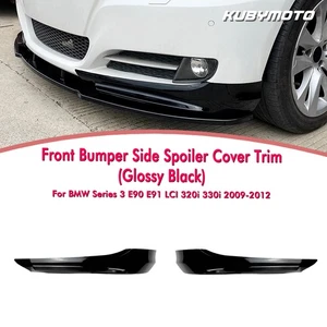 Car Front Bumper Side Spoiler Trim For BMW Base E90 E91 LCI 2009-2012 2010 Black - Picture 1 of 10