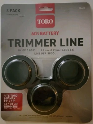 TORO Trimmer Line Paquete de 3 Herbicida Eléctrica Wacker 3 Carretes Línea 10'x.08" Foto 1 de 4