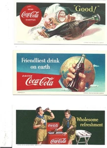 VINTAGE 100 COCA-COLA BLOTTER 25 EACH 1942, 1953, 1956, 1960, ALL MINT - Picture 1 of 2