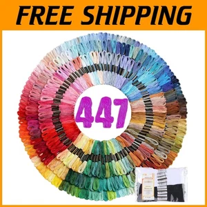 Rainbow Palette of 447 Colors Embroidery Floss - Perfect for All Handicrafts - Picture 1 of 11
