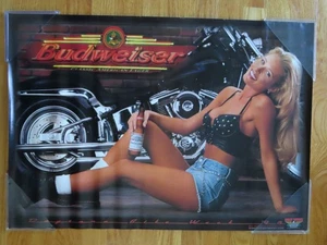1998 BUDWEISER Daytona Bike Week Poster MOTORRAD Event SEXY GIRL in SHORTS - Bild 1 von 2