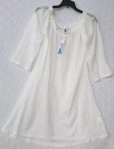 Womens Swimsuit Cover Up Aruba Blue One Size Fits Most White New - Picture 1 of 7