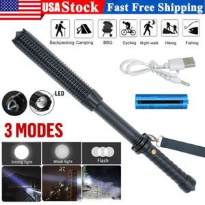 Rechargeable High Power 5500000LM Security Stick Flashlight Zoomable LED Torch - Picture 1 of 24