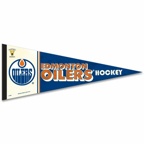 EDMONTON OILERS VINTAGE ROLL UP PREMIUM FELT PENNANT 12"x30" NEW WINCRAFT 👀 Cover