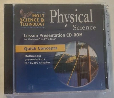 HOLT SCIENCE & TECHNOLOGY PHYSICAL QUICK CONCEPTS SCIENCE LESS PREST. NEW CD-ROM - Image 1 of 2