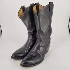 Tony Lama Black Cowboy Western Boots Style 6156 Size 10 D - Picture 1 of 12