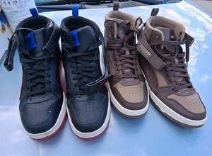 Puma High Tops 2 Pair Brown Size 12 Black Size 13 - Picture 1 of 22