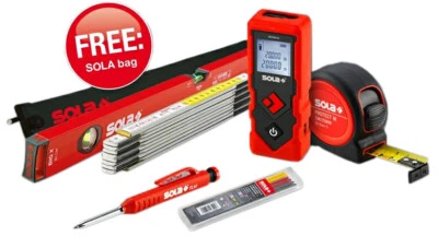 SOLA Bauherren-Set bestehend aus Wasserwaage 60cm & Entfernungsmesser & Rollband - Bild 1 von 4