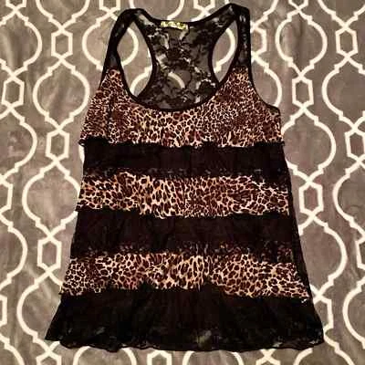 Green Apple Leopard & Lace Tank - Image 1 of 4