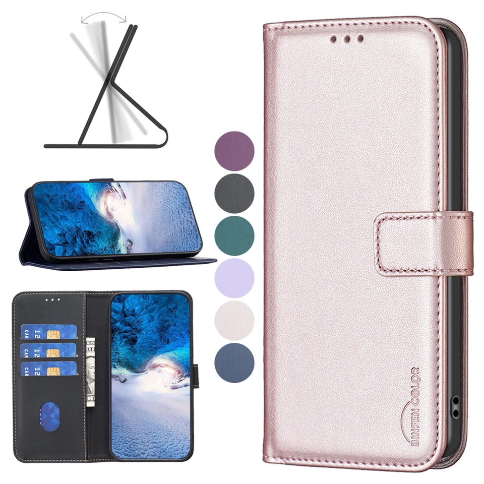 Leather Flip Stand Magnetic Wallet Case Cover For Nokia C12 C22 C32 G22 G21 G11 - Image 1 of 4
