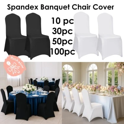 BANQUET Spandex Chair Cover Wedding Party in 10/30/50/100 pcs-pick your color