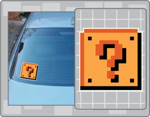 MYSTERY BLOCK Sprite Vinyl Decal #1 Car Truck Window Super Mario Bros. Sticker - Picture 1 of 1
