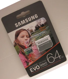 Samsung 64GB Micro EVO select V20 UHD SD card DJI Inspire 1 v2.0 RAW Quadcopter - Picture 1 of 5