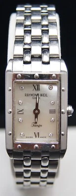 Lady Raymond Weil Tango 5971 MOP Diamond Dial All Stainless Quartz Watch - Image 1 of 4