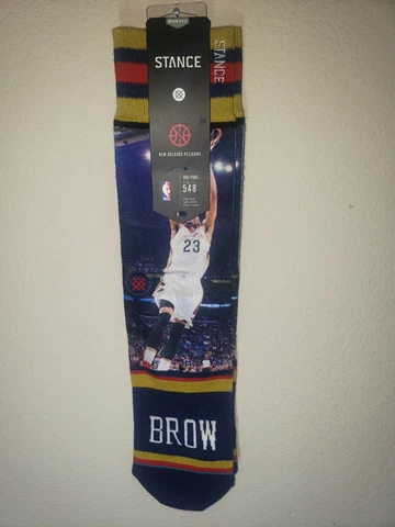 STANCE ANTHONY DAVIS "THE BROW" 548 NEW ORLEANS PELICANS  SOCKS M 6-8.5 NWT Cover