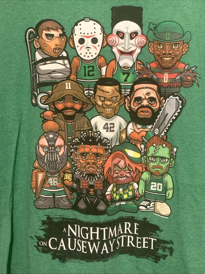 Boston Sports Apparel Celtics Camiseta 3XL XXXL Pesadilla Calzada St Camiseta Gráfica Foto 1 de 4