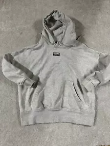 ADIDAS ORIGINALS WOMEN'S CROPPED TREFOIL HOODIE Sweatshirt Gray Size Med - Picture 1 of 7