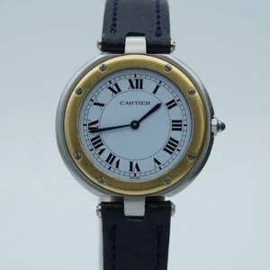 CARTIER SANTOS RONDE QUARTZ DAMEN UHR 33MM STAHL/GOLD VINTAGE PAPIERE - Bild 1 von 11