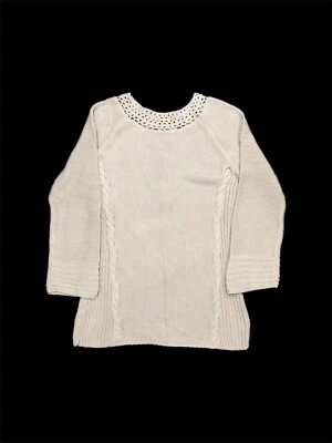 Suéter tejido Newport News años 90 beige para mujer mediano  Foto 1 de 4