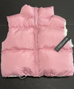 Aqua Blues Girls Junior Reversible Zip Up Puffer Vest Jacket Size Small NWT! - Picture 1 of 14