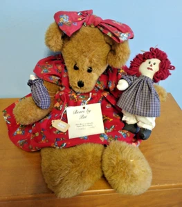 NEW TEARFUL TEDDY - BEARS BY PAT 12/1995 20 INCH STUFFED BEAR HOLDING A DOLL - Picture 1 of 7