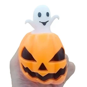 Halloween Pumpkin Head Squeeze Out Toy Venting TPR Ball Stress Anxiety Relief - Picture 1 of 5