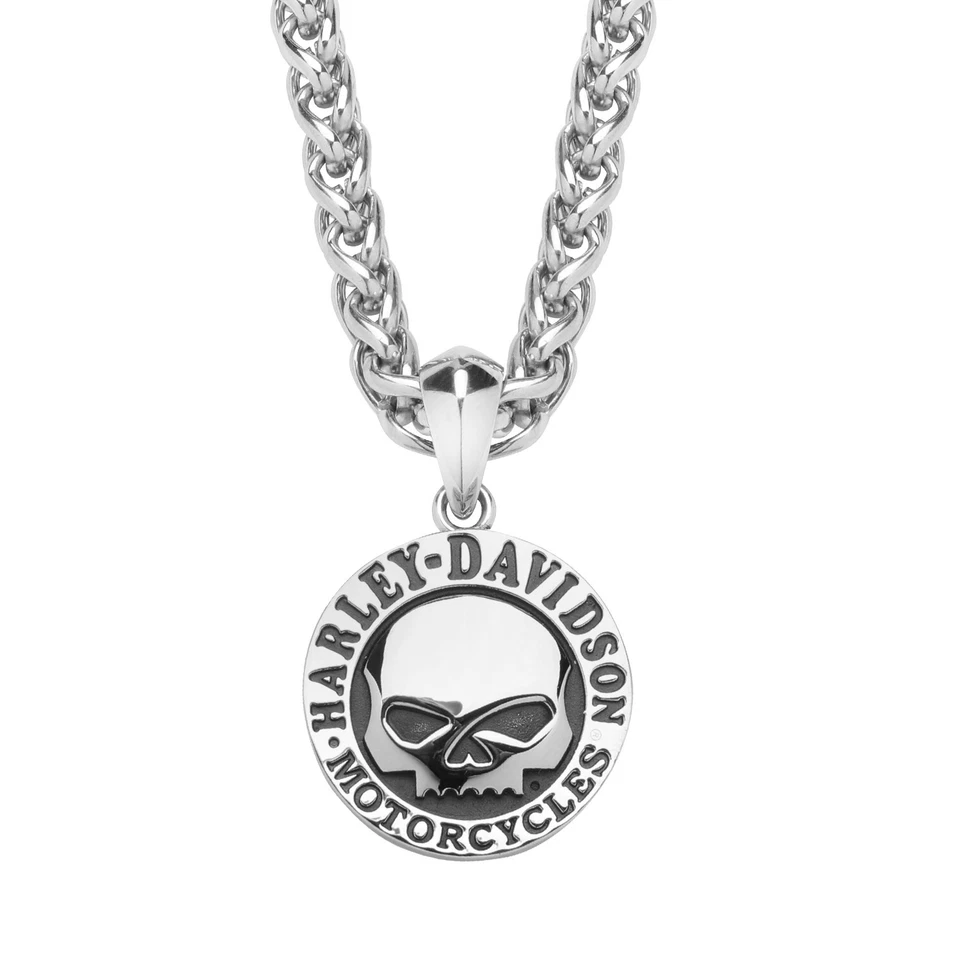 Unisex Harley-Davidson Stainless Steel Willie G Skull Necklace 170 / HSN0003
