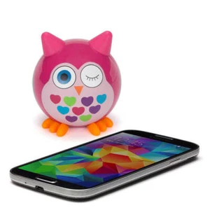 Kitsound Doodles Wireless Pink Owl Speaker Speaker for iPhone iPad Android - Zdjęcie 1 z 3