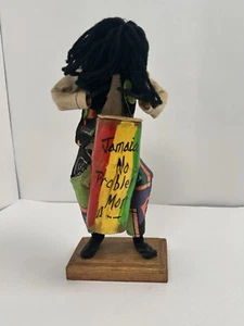 Jamaican Reggae Doll Playing Drums Roger Williams Signed Vtg Art Sculpture - Picture 1 of 7