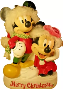 Disney Mickey Mouse & Minnie Mouse 12" Frohe Weihnachten Figur Statue Kunststoff - Bild 1 von 2