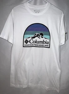Columbia Sportswear White Graphic Short Sleeve T-Shirt Men's Size Medium - Picture 1 of 6