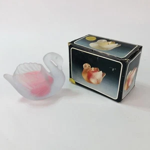 Nanco Glas Schwan Votivkerze 4" rosa MCM 60er Jahre Neu in Box - Bild 1 von 7