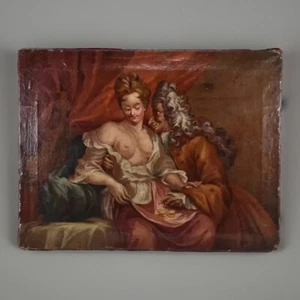 🌈 Antico dipinto olio su tela 19’secolo 70 x 90 cm - Foto 1 di 14